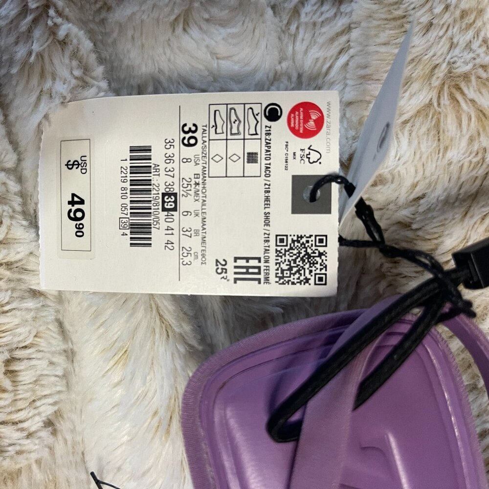 Zara Slingback Kitten-Heel Shoes in mauve purple size 39 - Picture 5 of 5